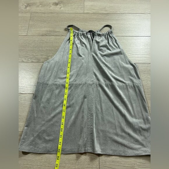 Gray Faux Suede Halter Neck Tank Blouse Top - Picture 6 of 6